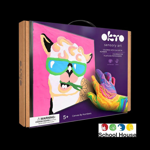OKTO Llama Coloring With Clay Set By Number – Creative Air Clay Art Kit for Kids Ages 5+