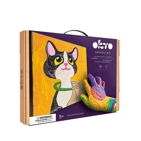 Okto Sensory Art Cat DIY Clay Painting Kit for Kids