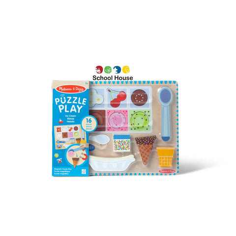 Melissa & Doug Wooden Magnetic Ice Cream Puzzle & Play Set