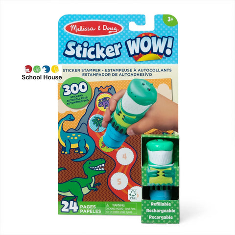 Melissa & Doug Sticker WOW! Dino Activity Book with Olive the Dinosaur Sticker Stamper & 300 Surprise Stickers – Prehistoric Travel Activity Toy for Kids Ages 3-7