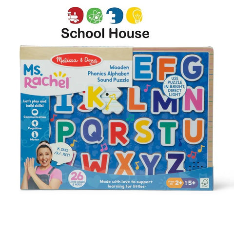 Melissa & Doug Ms. Rachel Alphabet Phonics Sound Puzzle – Wooden Educational Learning Toy for Toddlers Ages 2+