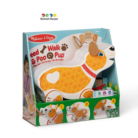 Melissa & Doug Feed Walk & Poo Pup Wooden Pull Toy