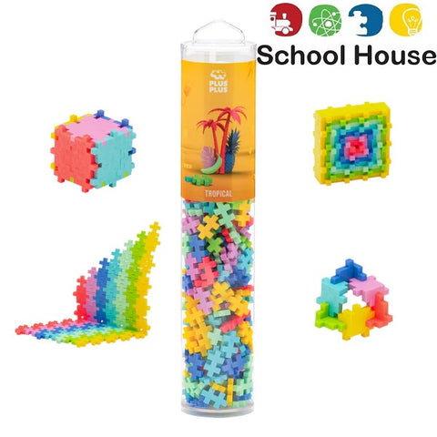 Plus-Plus 240 Piece Tropical Tube Building Set – Creative STEM Construction Toy for Kids Ages 5+