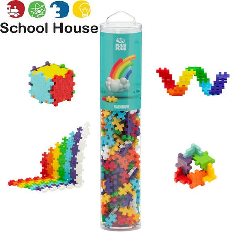 Plus-Plus Rainbow Tube 240 Piece Set | STEM Building Toy for Creative 2D & 3D Designs