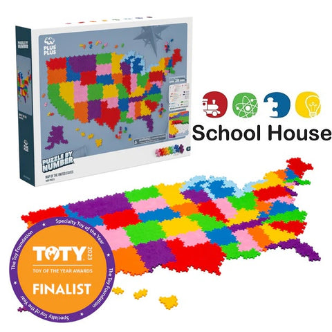 Plus-Plus USA Map Puzzle | STEM Geography Toy for Kids