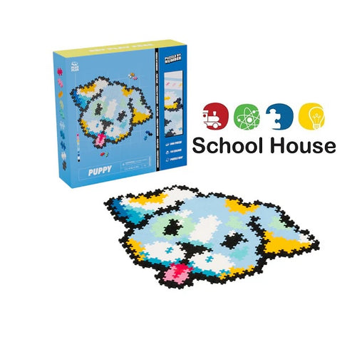 Plus-Plus Puzzle By Number Puppy 500 Piece Set | STEM Building Toy & Dog Mosaic Craft for Kids
