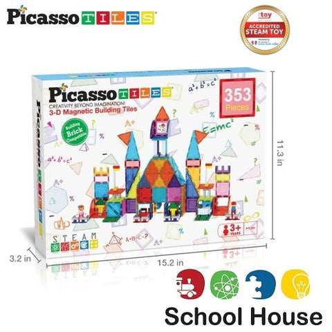 PicassoTiles 353 Piece Magnetic Building Set