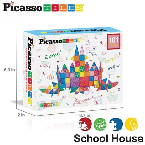 PicassoTiles Mini Diamond Magnetic Tiles 101 Piece Set