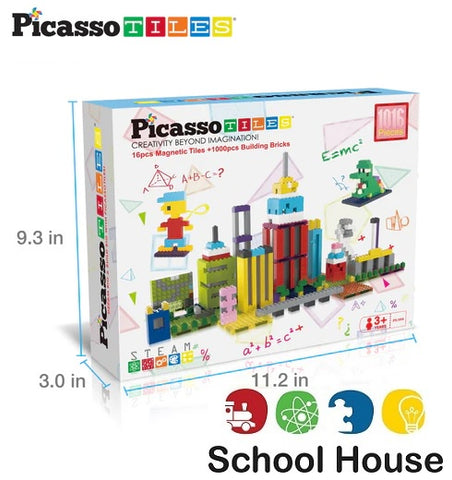 PicassoTiles 1016 Piece Magnetic Brick & Tile Building Set