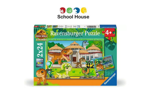 Jurassic World Explorers 2 x 24 Piece Puzzles – Dinosaur Adventure Set for Kids