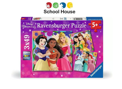 Disney Princess 3 x 49 Piece Jigsaw Puzzle Set – Kids Puzzle Trio (Ages 5+)