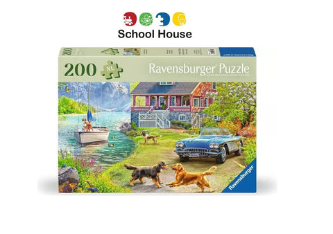 Summer Lake House 200 XL Piece Jigsaw Puzzle – Large Easy-Grip Puzzle for Adults & Seniors