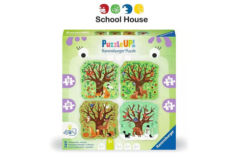 PuzzleUP! Four Seasons Jigsaw Puzzle Set (12/16/20/24 Pieces) – Educational Growing Skill Puzzle for Kids