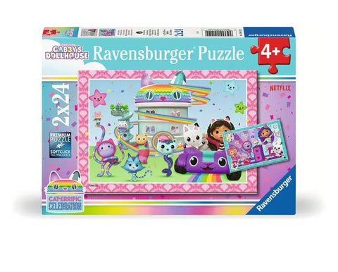 Gabby’s Dollhouse 2 x 24 Piece Puzzles – Magical Double Puzzle Set for Kids