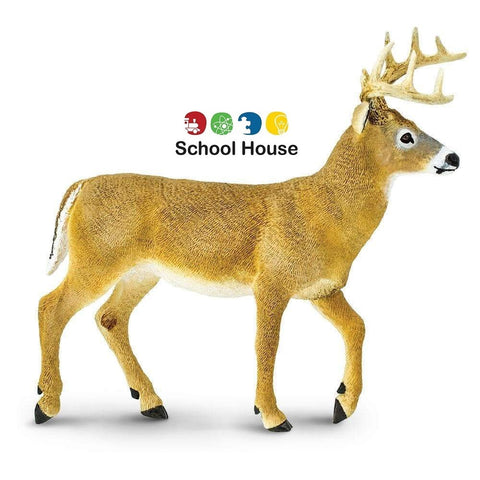 Whitetail Deer Buck Figurine | Realistic Wildlife Animal Model Toy | Nature Collectible for Kids, Collectors & Outdoor Lovers