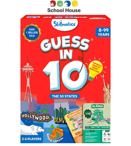 Guess in 10: 50 States of America Game – Educational Geography Card Game for Kids, Families & Classrooms