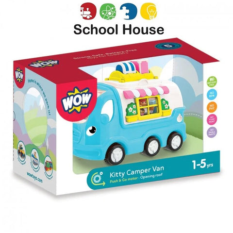 WOW Toys Kitty Camper Van | Push & Go Toy Camper with Play Figures for Toddlers Ages 1-5
