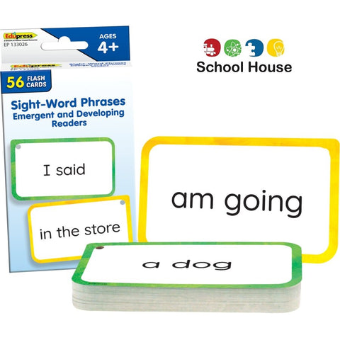 Sight Word Phrases Flashcards | Early Reading Fluency Cards for Emergent Readers Ages 4+