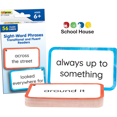 Sight Word Phrases Flashcards | Laminated Reading Fluency Cards for Transitional Readers Ages 6+