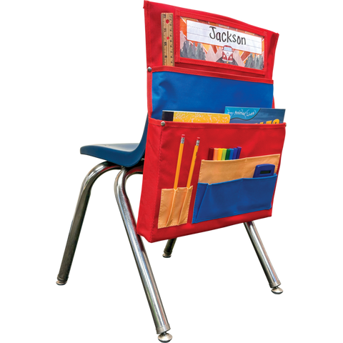8-Pocket Classroom Chair Organizer (Fits Up to 14" Chairs) | Durable Storage