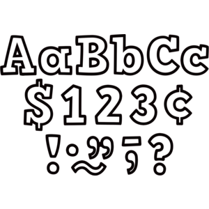 BLACK & WHITE BOLD BLOCK 4" LETTERS COMB