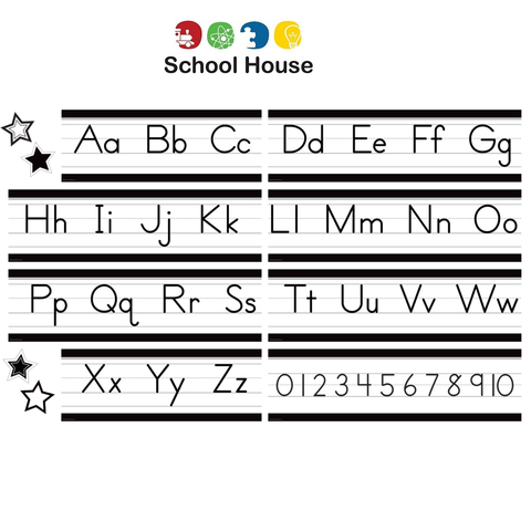 Black & White Alphabet Line Mini Bulletin Board Set | Classroom Alphabet & Number Display