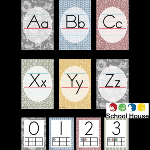 CLASSROOM COTTAGE ALPHABET BULLETIN BOARD SET