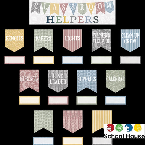 CLASSROOM COTTAGE HELPERS MINI BULLETIN BOARD SET