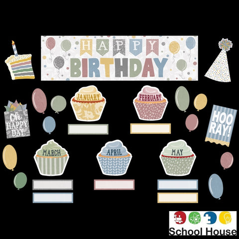 CLASSROOM COTTAGE BIRTHDAY MINI BULLETIN BOARD SET