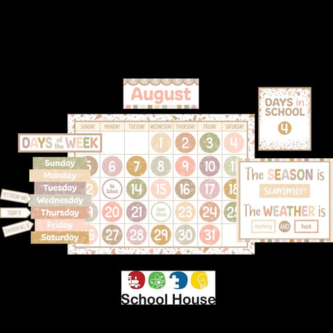 TERRAZZO TONES CALENDAR BULLETIN BOARD SET
