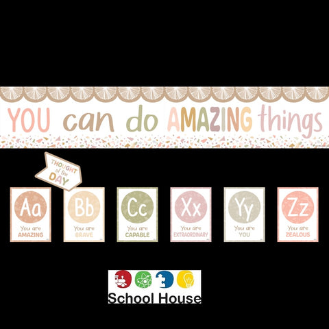 TERRAZZO TONES AFFIRMATIONS BULLETIN BOARD SET