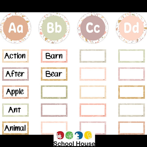 TERRAZZO TONES WORD WALL BULLETIN BOARD SET