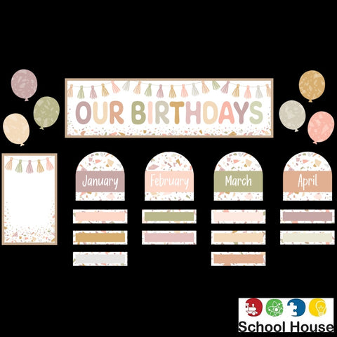 TERRAZZO TONES BIRTHDAYS MINI BULLETIN BOARD SET