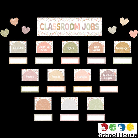 TERRAZZO TONES CLASSROOM JOBS MINI BULLETIN BOARD SET