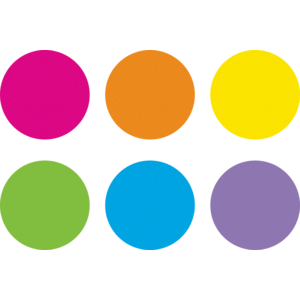 DRY ERASE DESKTOP SPOTS CIRCLES 10.5" BRIGHTS