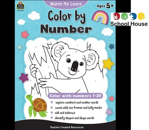 Color By Number Watch Me Learn Workbook – Number Recognition & Math Practice Activities for Preschool–Grade 1