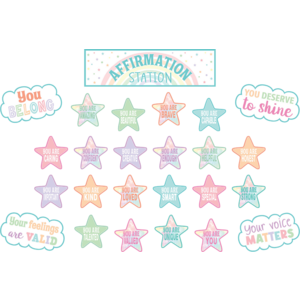 PASTEL POP POSITIVE AFFIRMATIONS MINI BULLETIN BOARD SET
