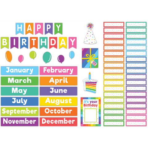 COLORFUL HAPPY BIRTHDAY MINI BULLETIN BOARD SET