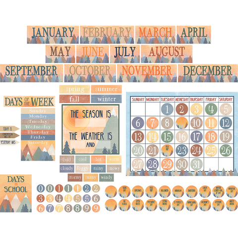 MOVING MOUNTAINS CALENDAR BULLETIN BOARD SET