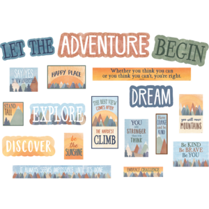 MOVING MOUNTAINS LET THE ADVENTURE MINI BULLETIN BOARD SET