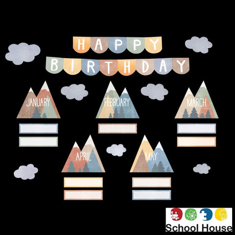 MOVING MOUNTAINS BIRTHDAY MINI BULLETIN BOARD SET