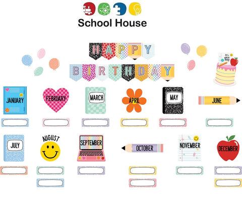 Cool For School Birthday Mini Bulletin Board Set – Classroom Birthday Celebration Display