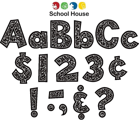 Composition 4 Inch Fun Font Letters Combo Pack – Classroom Bulletin Board Alphabet, Numbers & Symbols Set