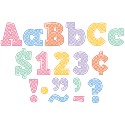 Cool For School Checkers 4-Inch Bulletin Board Letters & Numbers Set – 230 Pieces