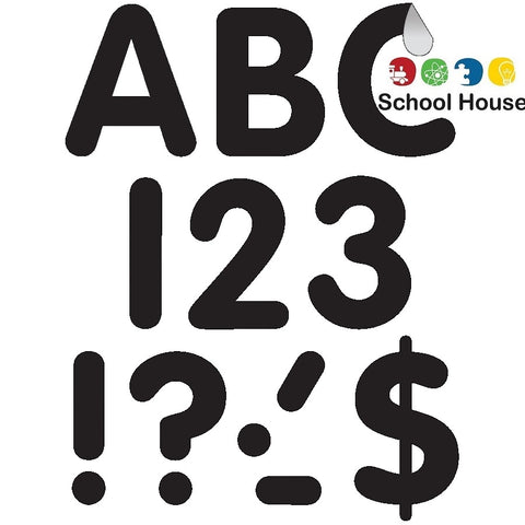 Black 4 Inch Self-Adhesive Bulletin Board Letters – Removable Classroom Alphabet, Numbers & Symbols Set