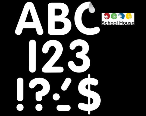 White 4 Inch Classic Self Adhesive Letters – Classroom Bulletin Board Alphabet & Number Set