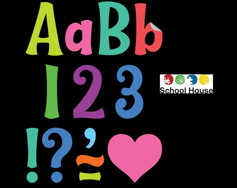 Colorful 4 Inch Whimsy Self Adhesive Letters – Classroom Bulletin Board Letters & Numbers