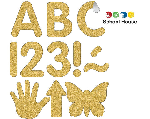 Gold Glitz 2 Inch Self Adhesive Letters – Sparkling Classroom Bulletin Board Alphabet Set