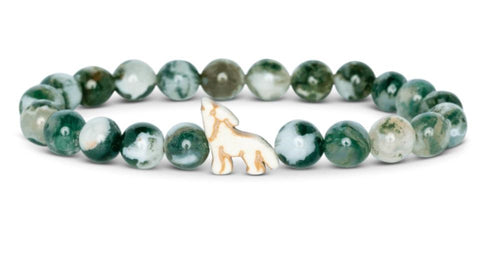 FAHLO WOLF WOODLAND GREEN BRACELET