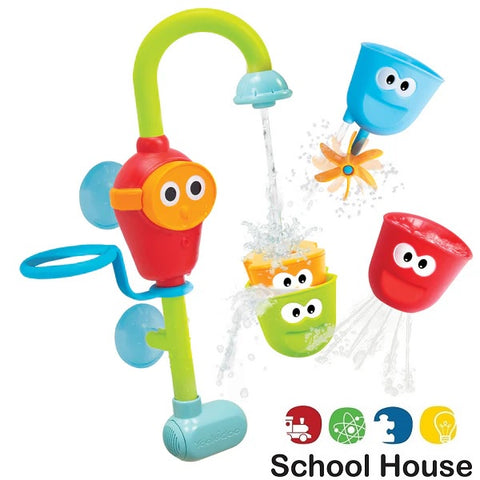 Flow ’N’ Fill Spout Bath Toy for Toddlers – Battery Operated Water Pump with Spinning & Spraying Cups Ages 9–36 Months